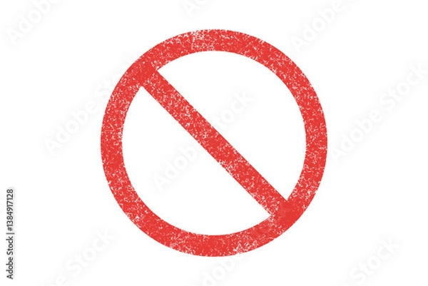 Fototapeta Prohibit sign red with grunge effect on transparent background ver.2
