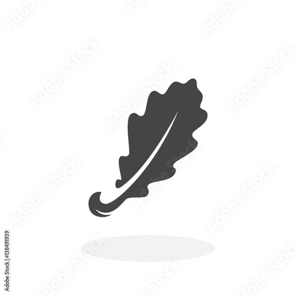 Obraz Oak leaf Icon. Vector logo on white background