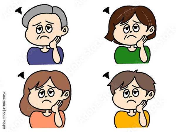 Obraz 困っている人々　セット