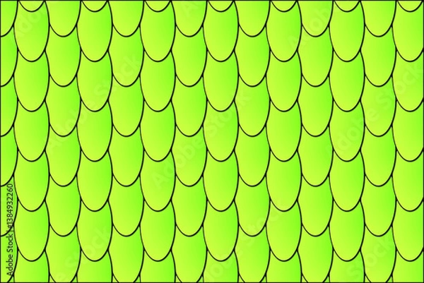 Obraz Mermaid fish scale wave japanese seamless pattern.  Paper cut style, 3d effect. Print for textile, wallpaper.