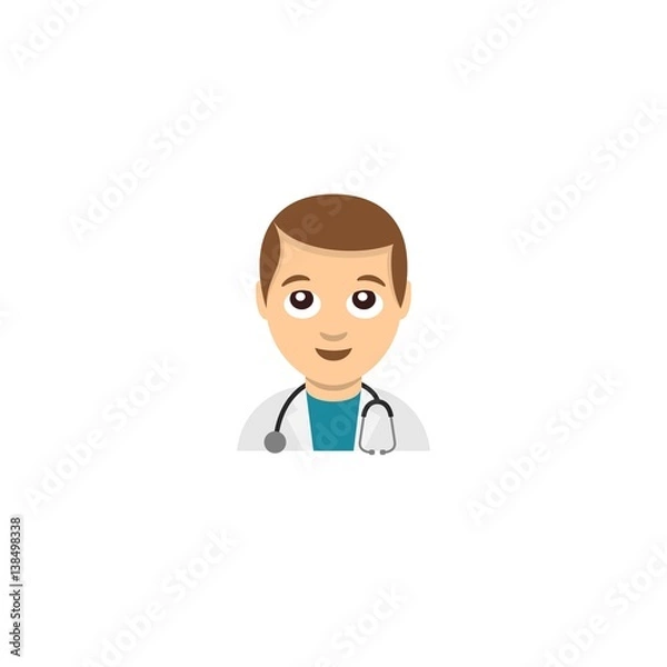 Obraz Flat emoticon style man icon