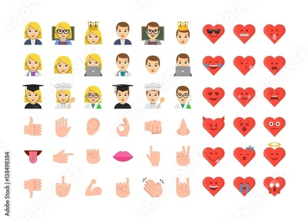 Obraz Flat design people emoticon set