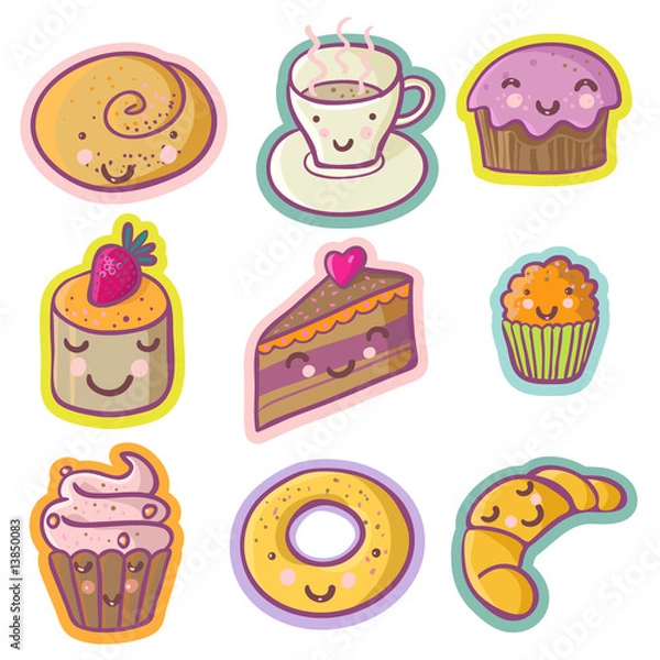 Obraz Tasty cartoon set