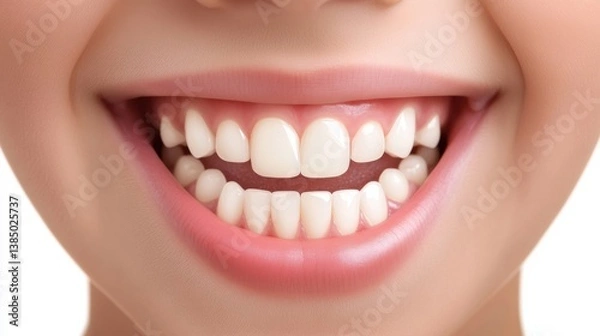 Fototapeta a close up of a child's smile with a missing tooth