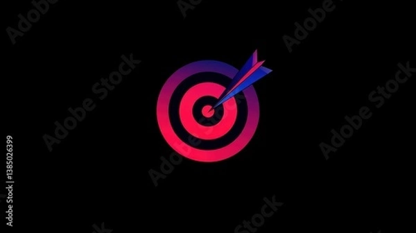 Fototapeta a red and blue target with an arrow in the center