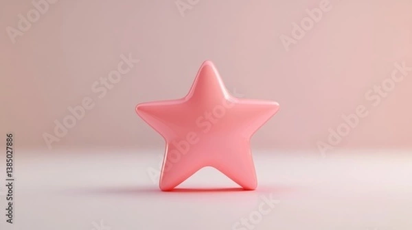 Fototapeta a pink star shaped object on a white surface