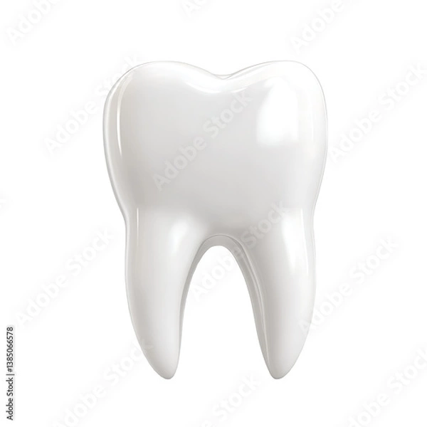 Fototapeta single white tooth isolated on white or transparent png