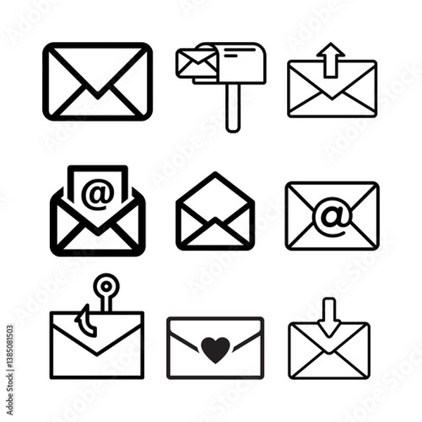 Obraz email icon set. envelope mail icon vector illustration