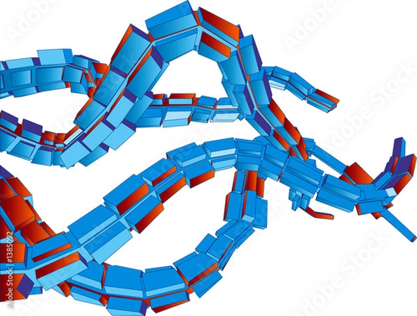 Obraz 3d vector graffiti mechanical tentacles