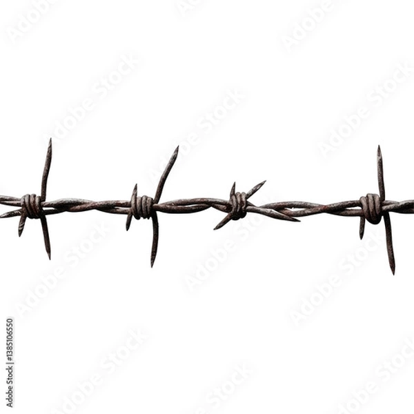 Fototapeta Barbed Wire Design on transparent background
