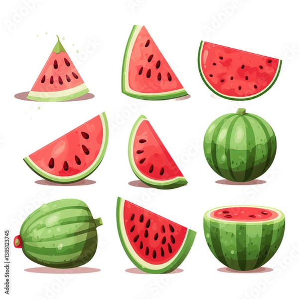 Fototapeta watermelon vector illustration