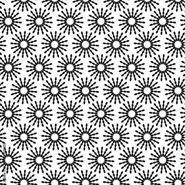Fototapeta Geometric monochrome pattern - suns on transparent layer