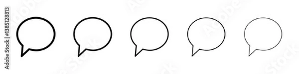 Fototapeta Comments icons vector set in different stroke line style