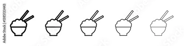 Fototapeta Rise Bowl icons vector set in different stroke line style