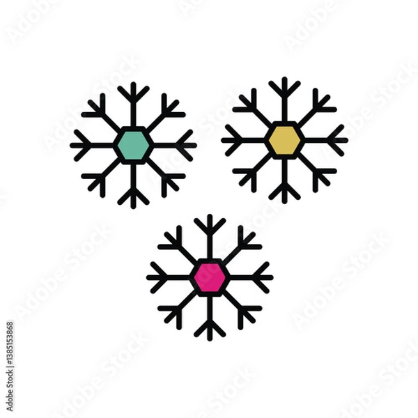 Fototapeta Snowflake icon isolated on a white background. Vector illustration.
