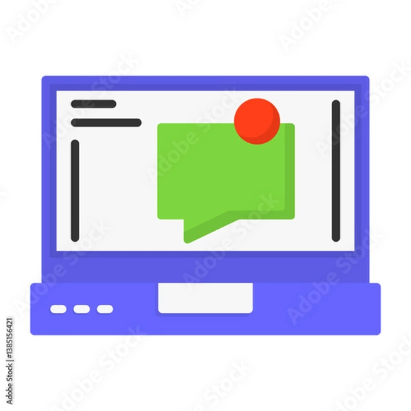 Obraz Messages Laptop Interface Flat Icon