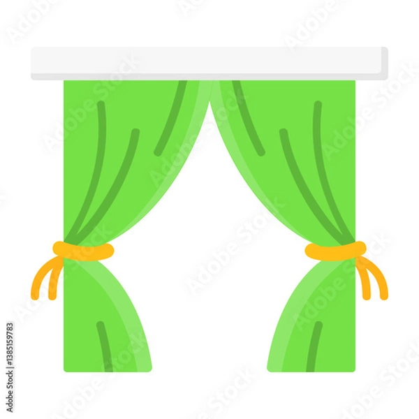 Fototapeta Curtains Vector Flat Style Icon