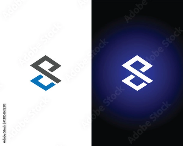 Obraz Letter PS or SP abstract logo icon design vector template elements.
