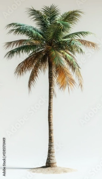 Fototapeta Single Palm Tree in Tropical Setting