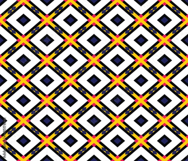 Obraz Beautiful seamless geometric floral pattern perfect for fabric, wallpaper and home decor