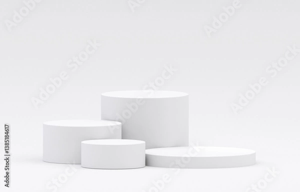 Fototapeta White product display podium in studio room, for display presentation