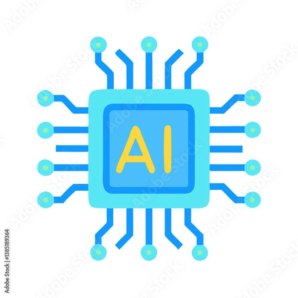 Obraz  AI Chip Icon for Technology Innovation
