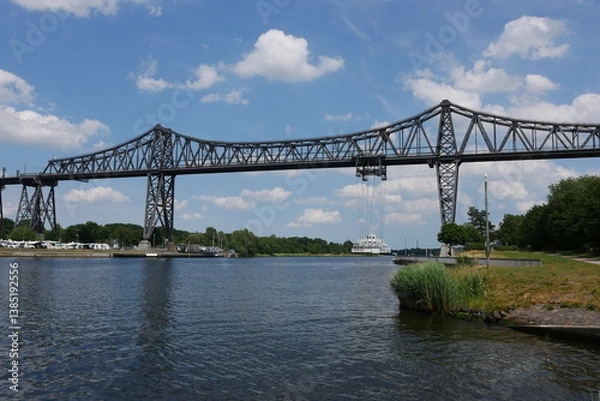 Fototapeta Eisenbahnhochbrücke in Rendsburg