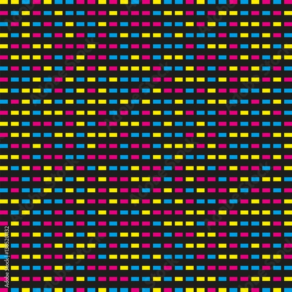 Fototapeta CMY Rectangle Quadrilateral Shapes Halftone Pattern