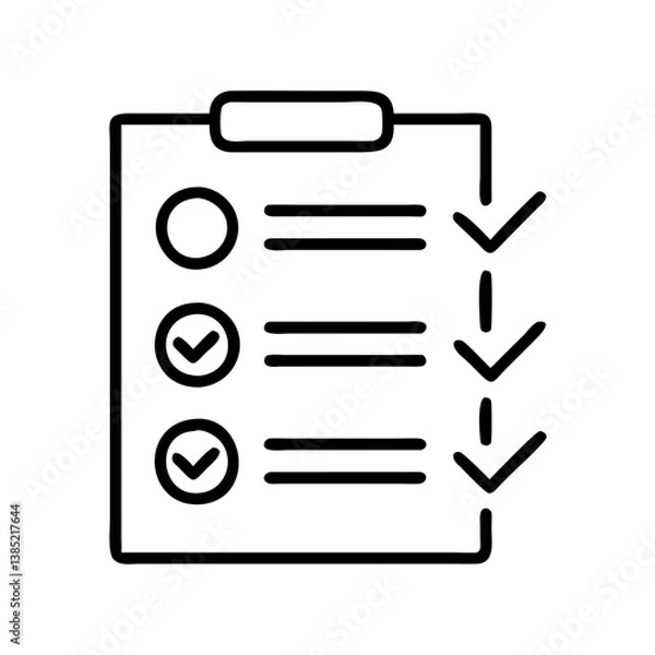 Obraz Checklist task list to do list vector icon symbol for business project management and organization plan