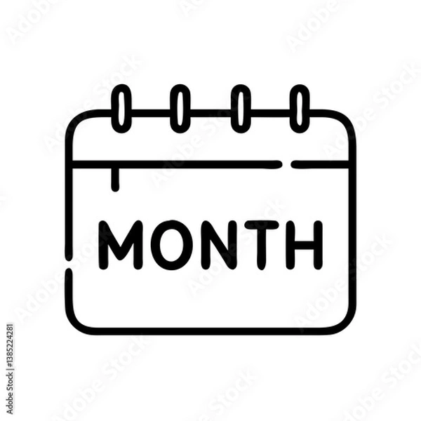 Fototapeta monthly icon flat vector