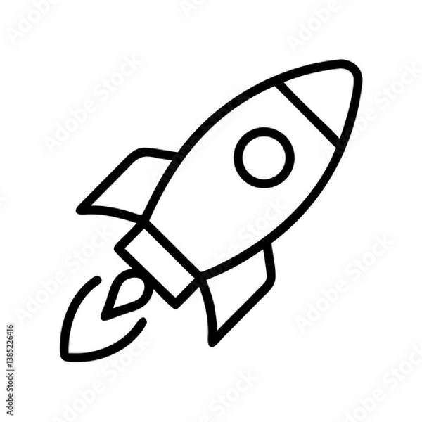 Fototapeta rocket icon flat vector