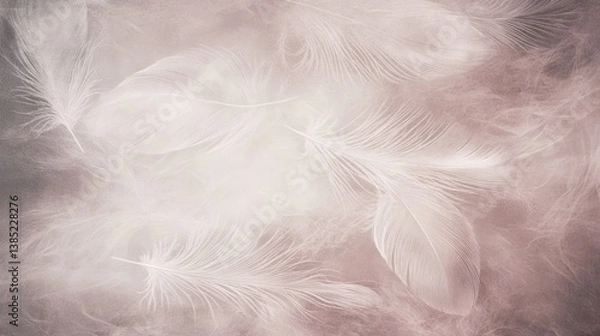 Fototapeta Delicate Feathers in Soft Hues