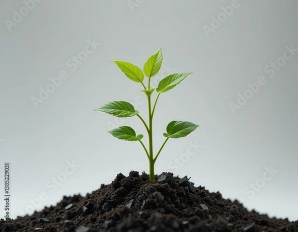 Obraz Seedling on a plain isolated background