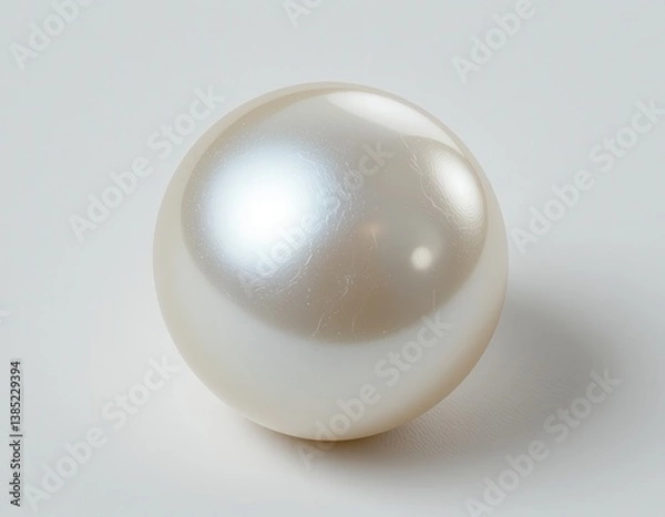 Obraz Shimmering white natural pearl isolated on white background