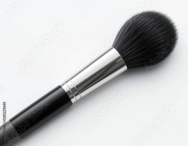Obraz Top view of luxury soft brush for makeup application on white...