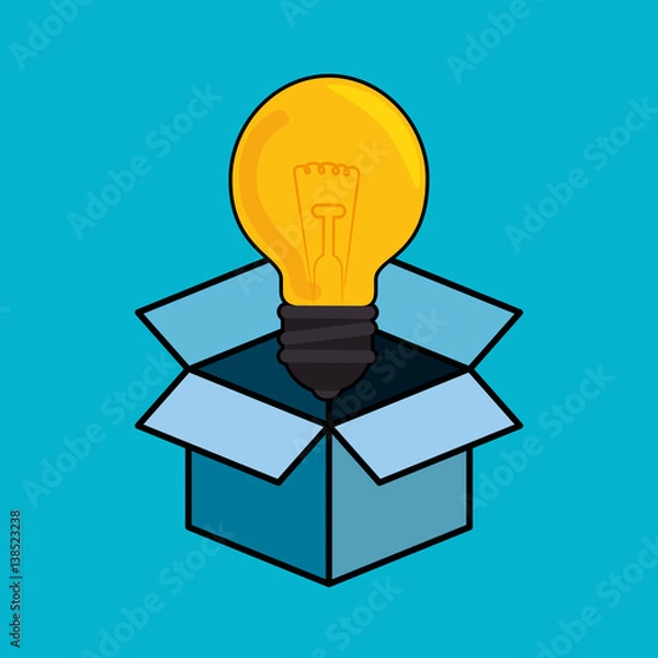 Fototapeta bulb light big idea concept vector illustration design