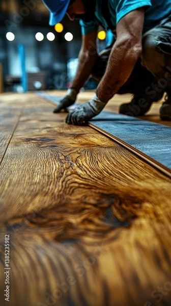 Obraz Hardwood Floor Installation: A Craftsman's Precision