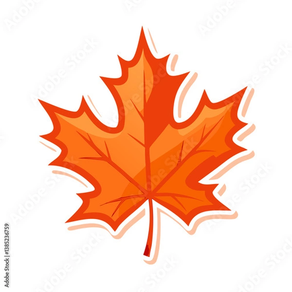 Fototapeta autumn maple leaf, vector illustration