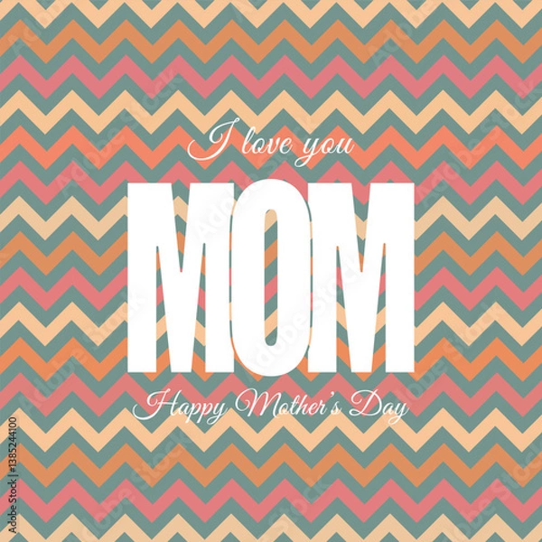 Fototapeta Happy Mother's Day! Multicolored background design for social media post, invitation, poster, and card.
