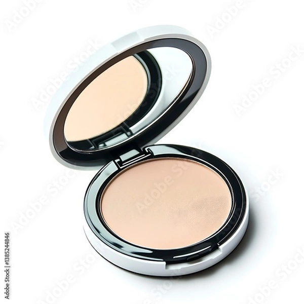 Obraz Compact Powder Foundation in an Open Case with Mirror
