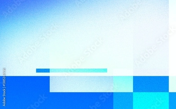 Fototapeta grainy geometric blue white glitch rectangle shape layered bright gradient keynote abstract background