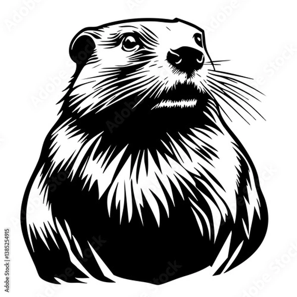 Obraz Stylized otter vector design showcasing playful expression and intricate fur details, ideal for wildlife enthusiasts and nature lovers