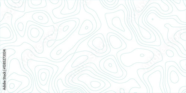 Fototapeta Seamless line art pattern with elevation influence and organic topographic style

