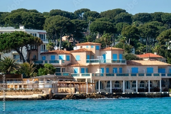 Obraz Cap D antibes beach and sea with pine trees and villas in France