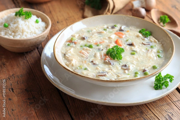 Obraz klassisches Hühnerfrikassee