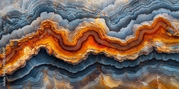 Fototapeta Vibrant aerial view of open pit mine in Cobar Outback Australia, Generative AI