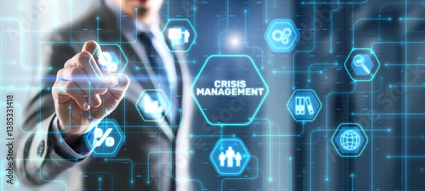 Fototapeta Crisis management concept. Procedure for finding a solution to the crisis