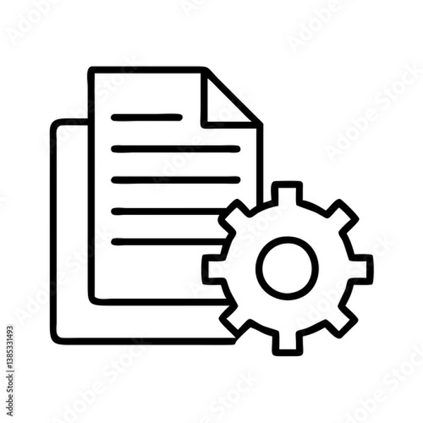 Fototapeta Document settings configuration icon vector illustration for business and management tasks automation