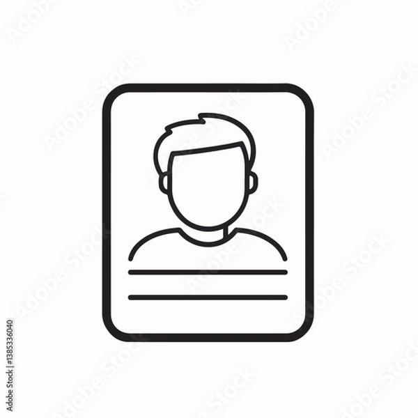 Fototapeta Person avatar displays identity flat white background simple