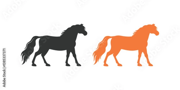 Obraz Horse silhouette vector isolated on white background. Beautiful Black And White Horse Head Silhouette vector design. Image for logo, design and tattoo.